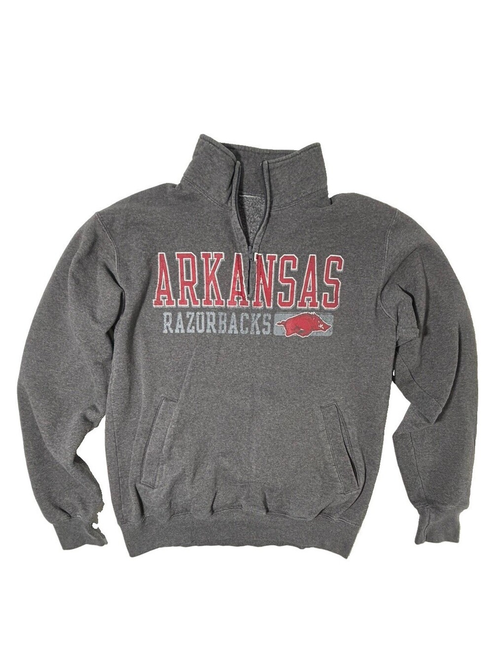 Arkansas Razorbacks NCAA football  1/4 Zip Fleece Pullover Sweatshirt L